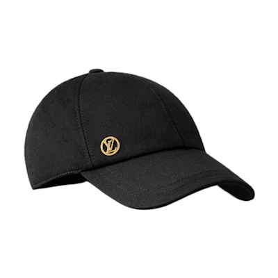 Louis Vuitton Logo Cotton Baseball Cap Unisex Black M7929