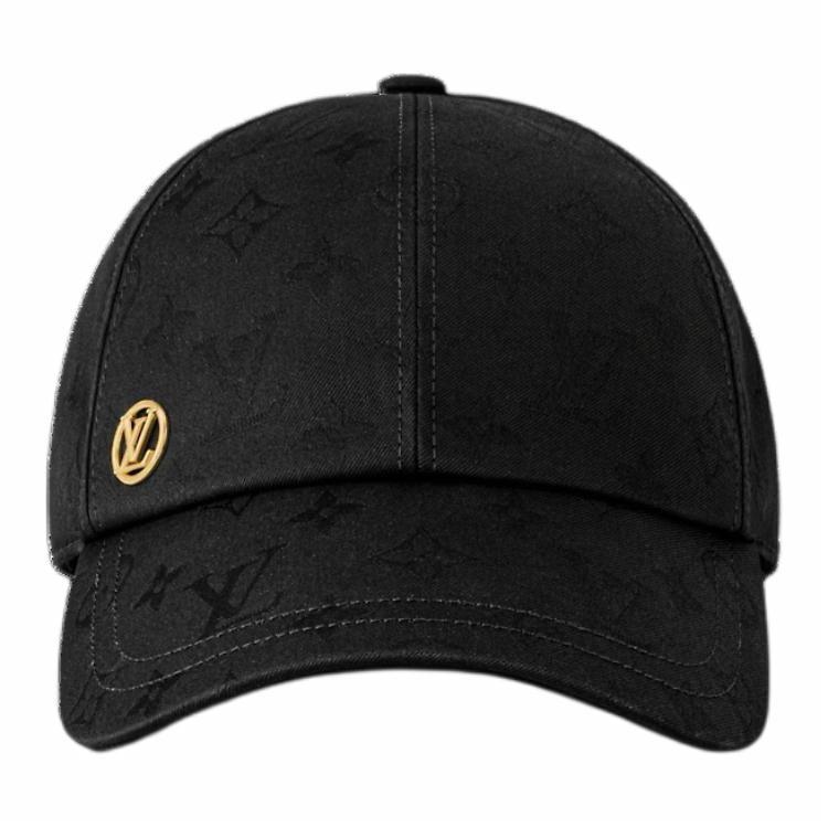 Shop Topi Baseball Louis Vuitton Logo Katun Unisex Hitam M7929