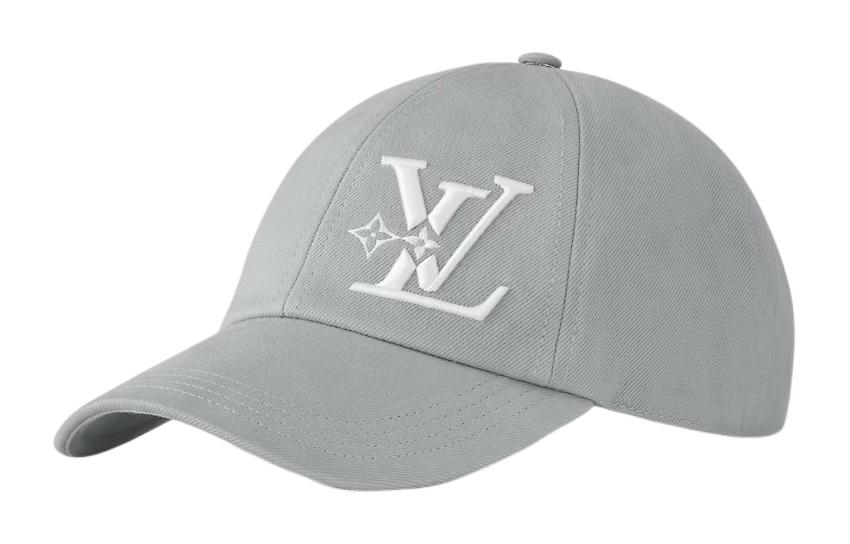 LOUIS VUITTON Logo Cotton Baseball Cap Unisex Couple Style Grey. M7607