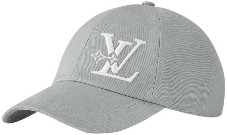 louis-vuitton-logo-cotton-baseball-cap-unisex-couple-style-grey-m7607