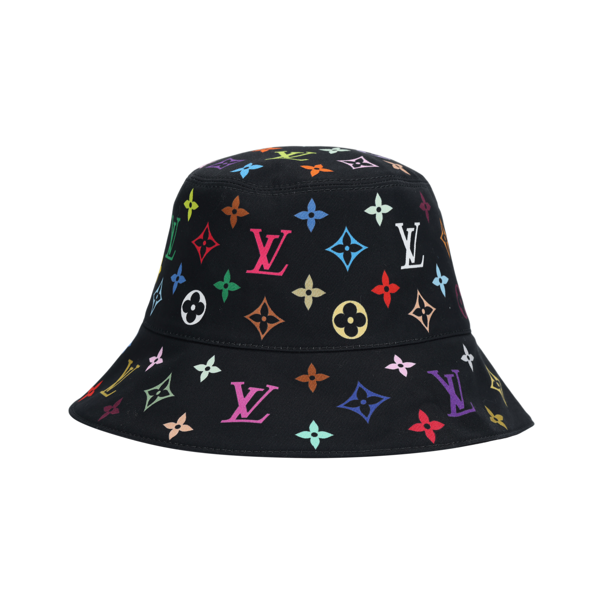 Lookbook Topi Bucket LOUIS VUITTON Logo Katun Hitam Unisex Gaya Pasangan. M7985