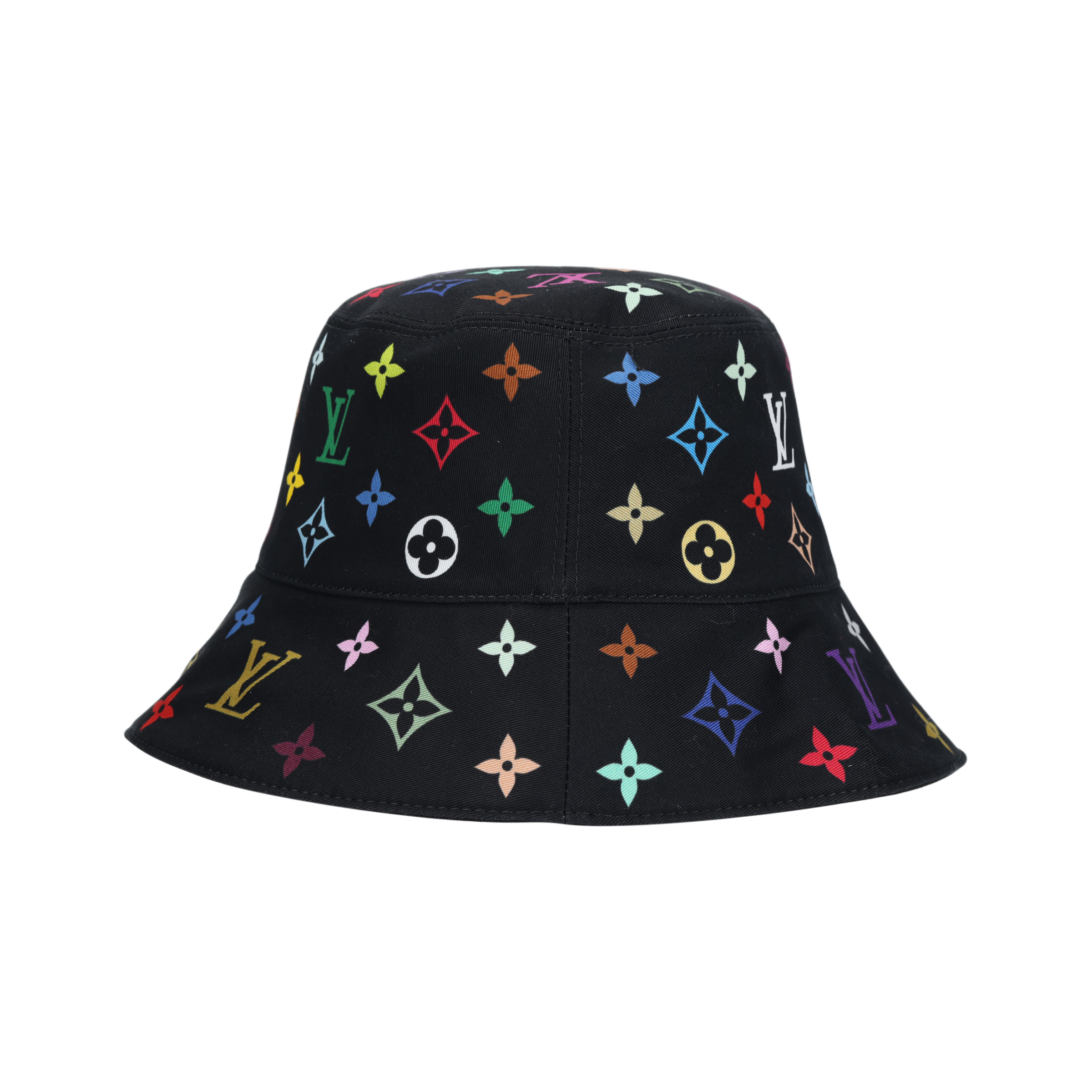 Shop Topi Bucket LOUIS VUITTON Logo Katun Hitam Unisex Gaya Pasangan. M7985