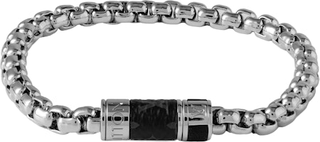 LOUIS VUITTON Logo Cuban Chain Metal Bracelet Silver M63107 LOUIS VUITTON Logo Cuban Chain Metal Bracelet Silver M63107