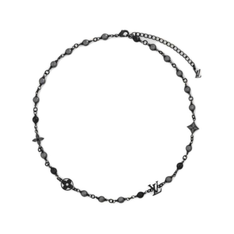 LOUIS VUITTON Logo Design Black Metal Bracelet for Men. M02445