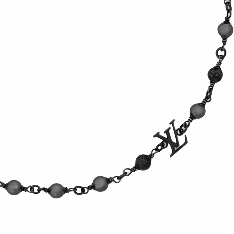 LOUIS VUITTON Logo Design Black Metal Bracelet for Men. M02445 圖 3