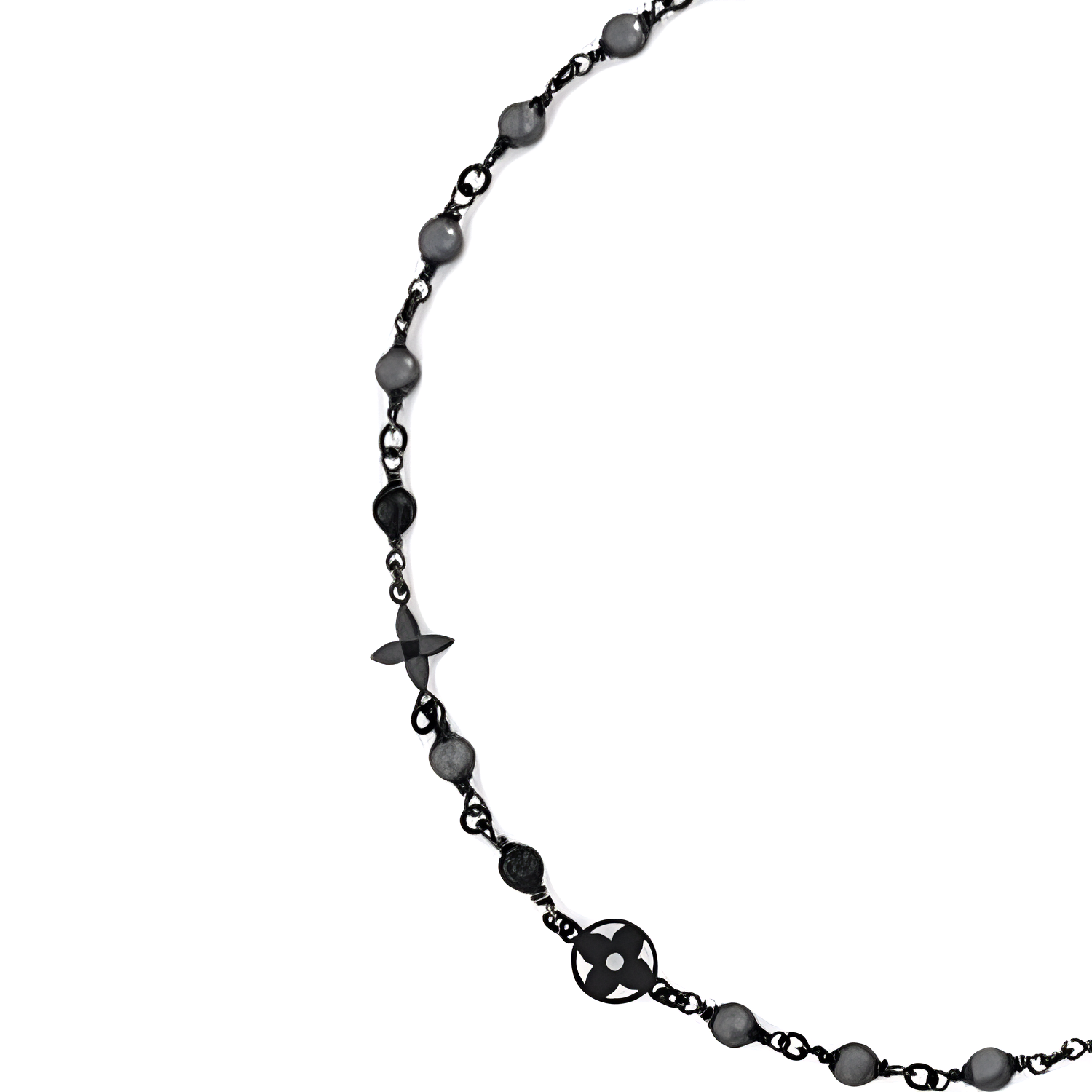 LOUIS VUITTON Logo Design Black Metal Bracelet for Men. M02445 圖 4