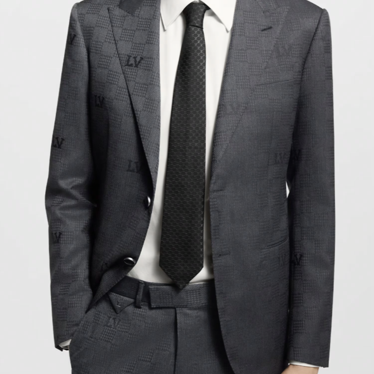 LOUIS VUITTON Logo Design Black Silk  Tie M95671 圖 3