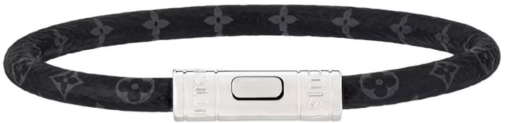louis-vuitton-logo-design-canvas-metal-bracelet-black-accessories-m4026-d