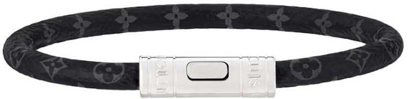 Louis Vuitton Logo Design Canvas Metal Bracelet Black - Accessories M4026D Louis Vuitton Logo Design Canvas Metal Bracelet Black - Accessories M4026D