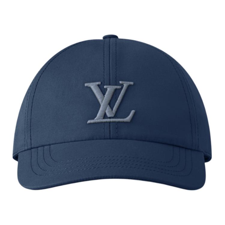 Louis Vuitton Logo Design Cotton Baseball Cap Men’s Navy Blue M7955
