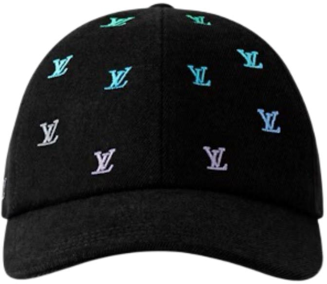 louis-vuitton-logo-design-cotton-denim-cap-black-m7974