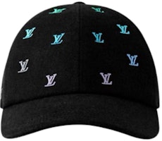 LOUIS VUITTON Logo Design Cotton Denim Cap Black M7974 LOUIS VUITTON Logo Design Cotton Denim Cap Black M7974