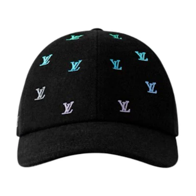 LOUIS VUITTON Logo Design Cotton Denim Cap Black M7974