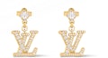 Order Anting Kristal Logam Emas Logo Louis Vuitton Unisex Gaya Pasangan. M01844