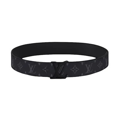 Louis Vuitton Logo Design Leather Belt for Men Black Width 4CM M4482R