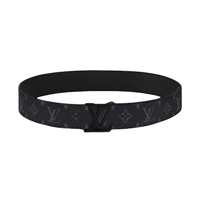 LOUIS VUITTON Logo Design Leather Belt Men Black - 4CM Width M4482W