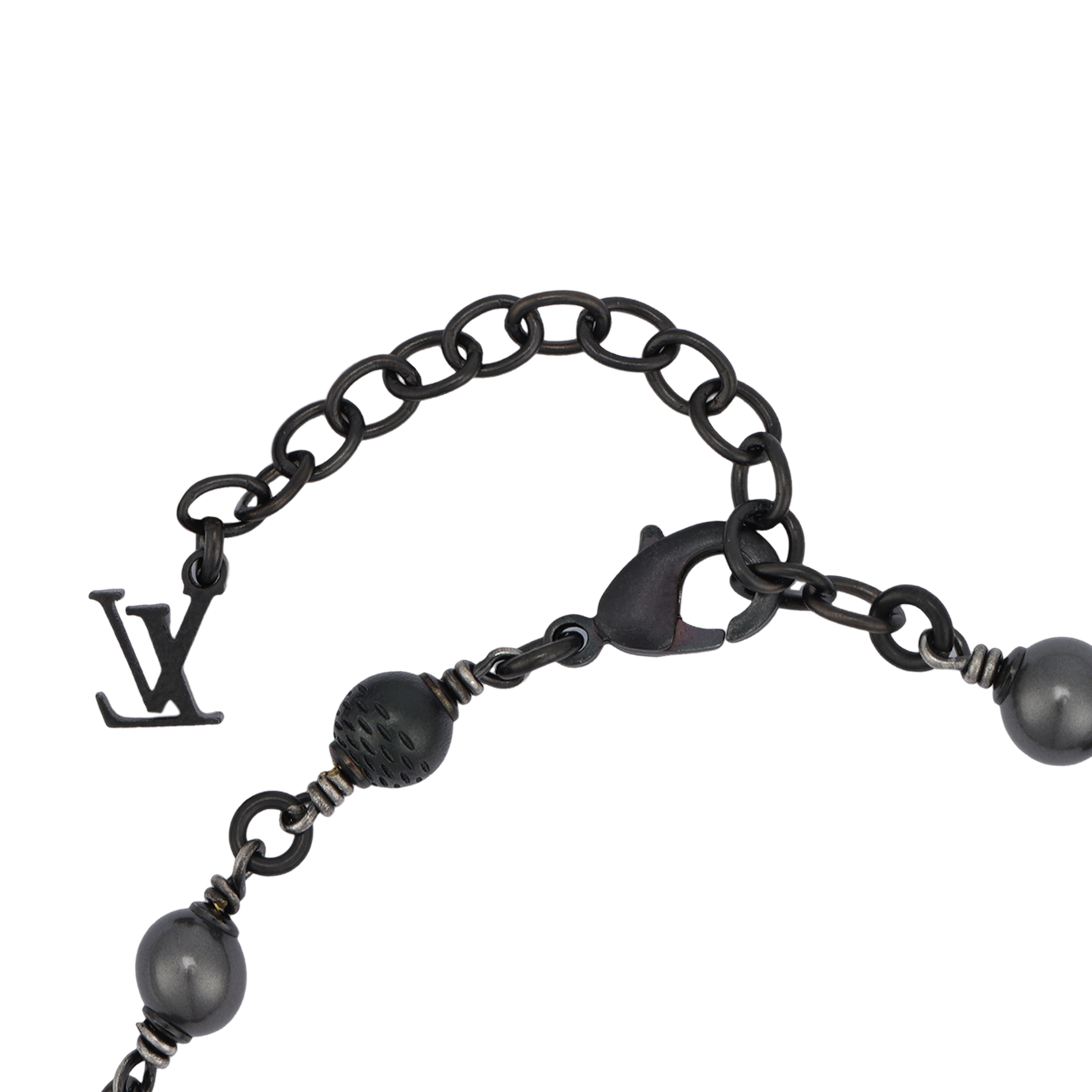 LOUIS VUITTON Logo Design Metal Bracelet Unisex Couple Black M1391A 圖 4