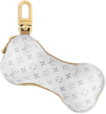 LOUIS VUITTON Logo Design Metal Canvas Keychain Unisex Couple White. M02285 Lookbook LOUIS VUITTON Logo Design Metal Canvas Keychain Unisex Couple White. M02285
