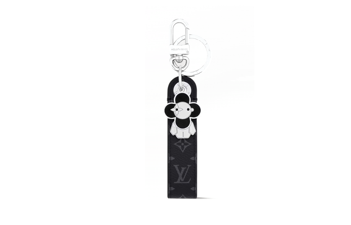 Order LOUIS VUITTON Logo Design Metal Keychain Unisex Couples Black Key Ring. M01821