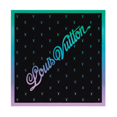 Louis Vuitton Logo Design Silk Scarf for Men in Black. M96066