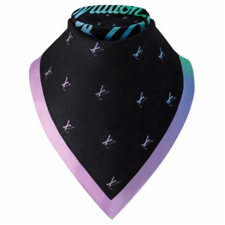 Louis Vuitton Logo Design Silk Scarf for Men in Black. M96066 圖 3