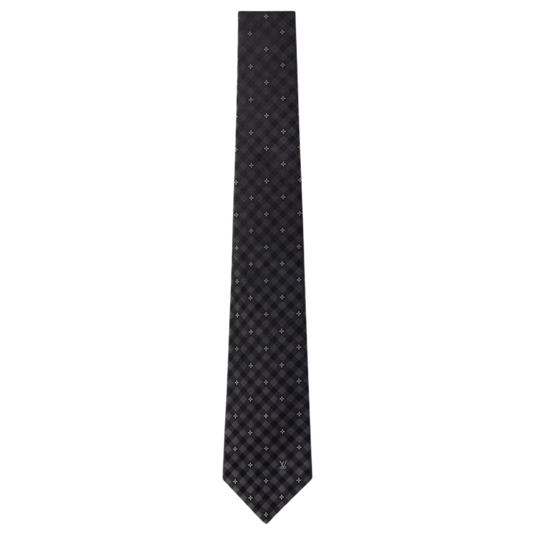 LOUIS VUITTON Logo Design Silk Tie for Men in Black. M94999