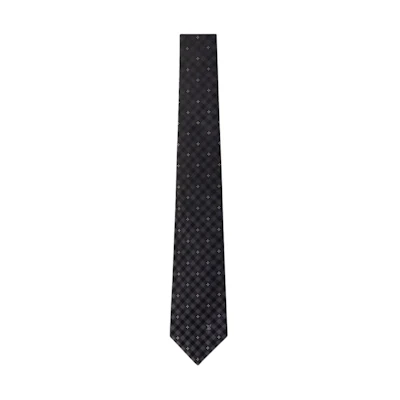 LOUIS VUITTON Logo Design Silk Tie for Men in Black. M94999