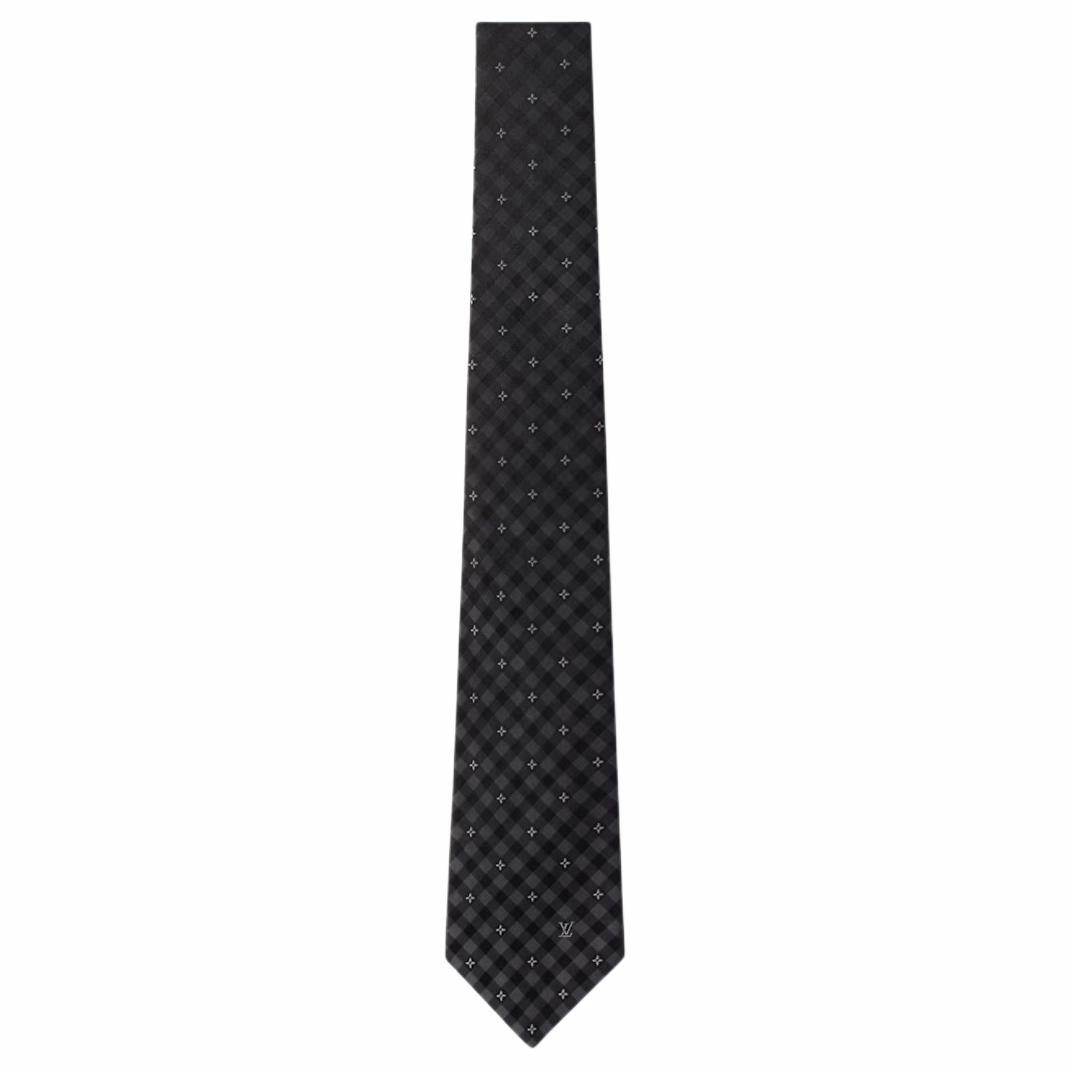 LOUIS VUITTON Logo Design Silk Tie for Men in Black. M94999 圖 2