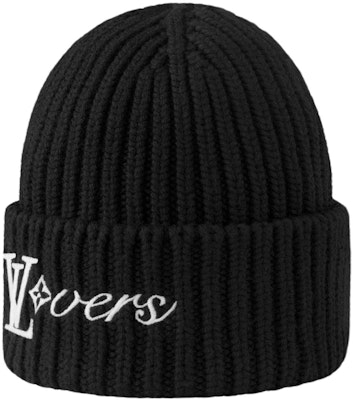 루이비통 로고 디자인 울 비니 블랙 모자 M7741A Shop 루이비통 로고 디자인 울 비니 블랙 모자 M7741A