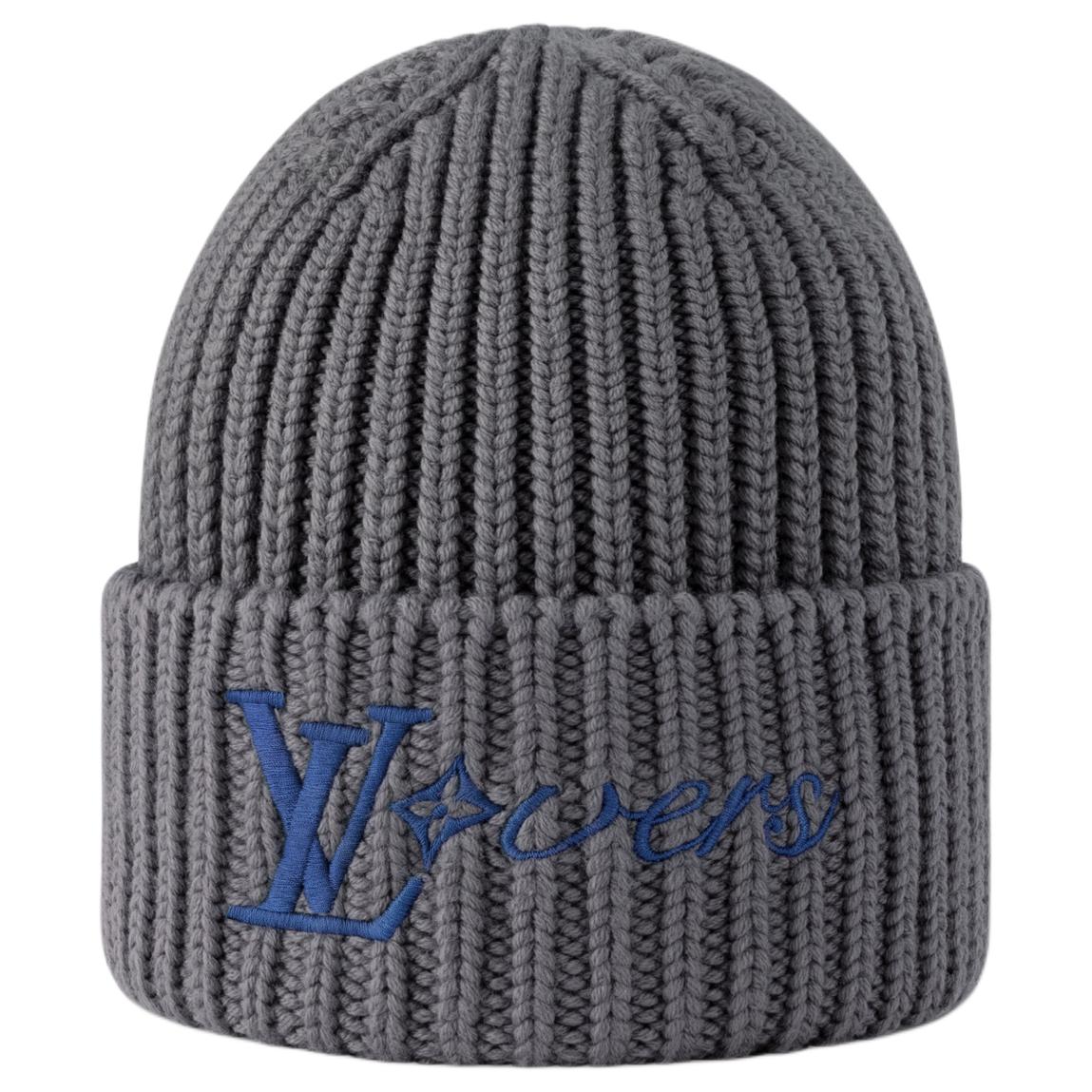 LOUIS VUITTON Logo Design Wool Beanie Menswear Grey M7816A