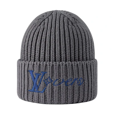LOUIS VUITTON Logo Design Wool Beanie Menswear Grey M7816A