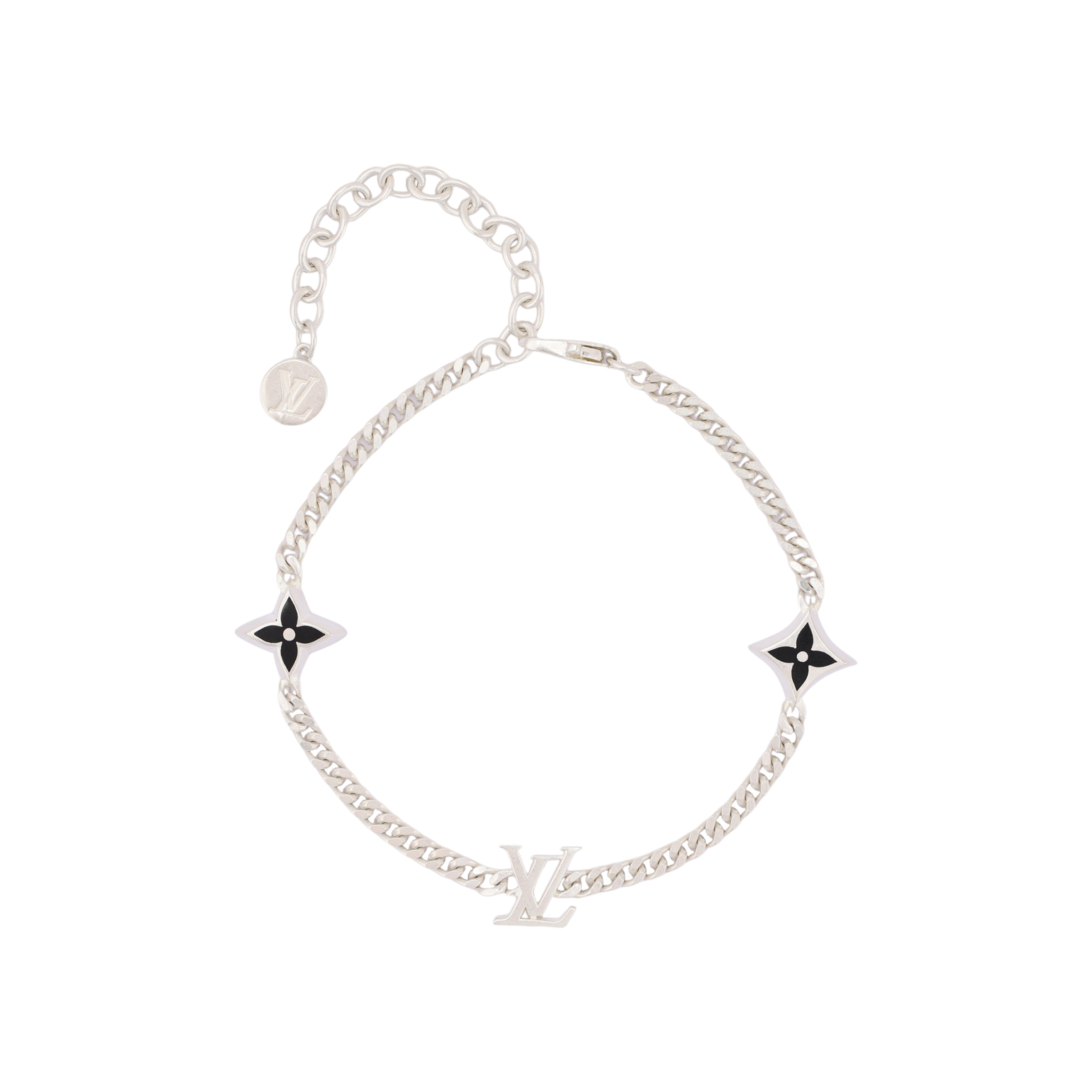 LOUIS VUITTON Logo Detail 925 Silver Bracelet  Silver M1520A