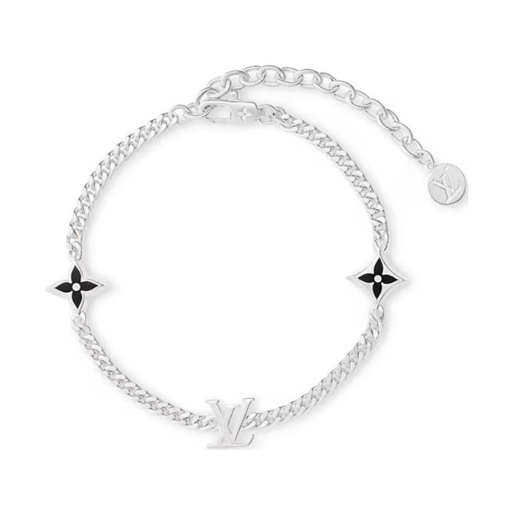 LOUIS VUITTON Logo Detail 925 Silver Bracelet  Silver M1520A 圖 2