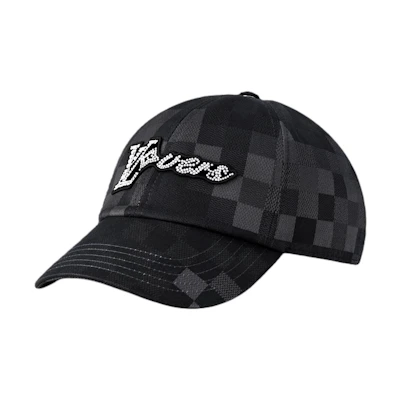 LOUIS VUITTON Logo Embellished Black Cotton Cap Unisex Style. M5016M