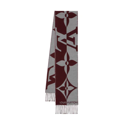 LOUIS VUITTON Logo Embellished Knit Scarf Red Fashion Accessory. M79352