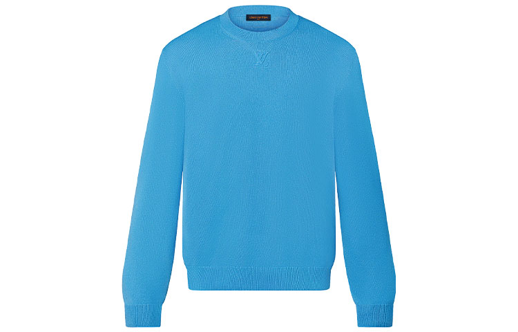 Louis Vuitton Logo Embossed Crewneck Sweatshirt Blue () 1A9FQ1