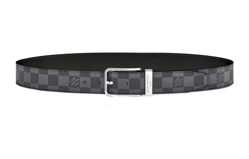 Order Cinturón Gris LOUIS VUITTON Logo Grabado Damier Calfskin 3.5CM. M8200Q