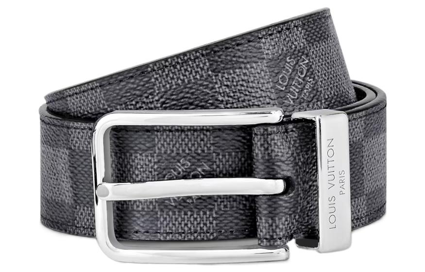 Lookbook Cinturón Gris LOUIS VUITTON Logo Grabado Damier Calfskin 3.5CM. M8200Q