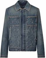 LOUIS VUITTON Logo Embossed Denim Jacket Men’s Dark Blue Casual Workwear 1ABJ75 LOUIS VUITTON Logo Embossed Denim Jacket Men’s Dark Blue Casual Workwear 1ABJ75
