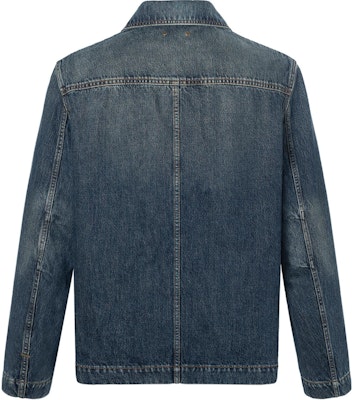 LOUIS VUITTON Logo Embossed Denim Jacket Men’s Dark Blue Casual Workwear 1ABJ75 Lookbook LOUIS VUITTON Logo Embossed Denim Jacket Men’s Dark Blue Casual Workwear 1ABJ75