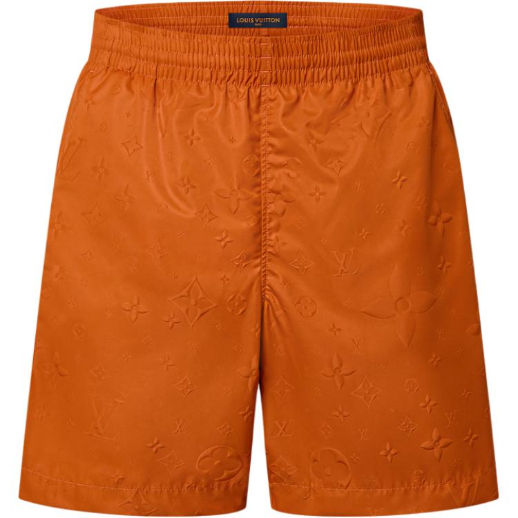 LOUIS VUITTON Logo Embossed Drawstring Swim Shorts Orange . 1AFQ75