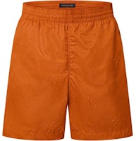 LOUIS VUITTON Logo Embossed Drawstring Swim Shorts Orange . 1AFQ75 LOUIS VUITTON Logo Embossed Drawstring Swim Shorts Orange . 1AFQ75