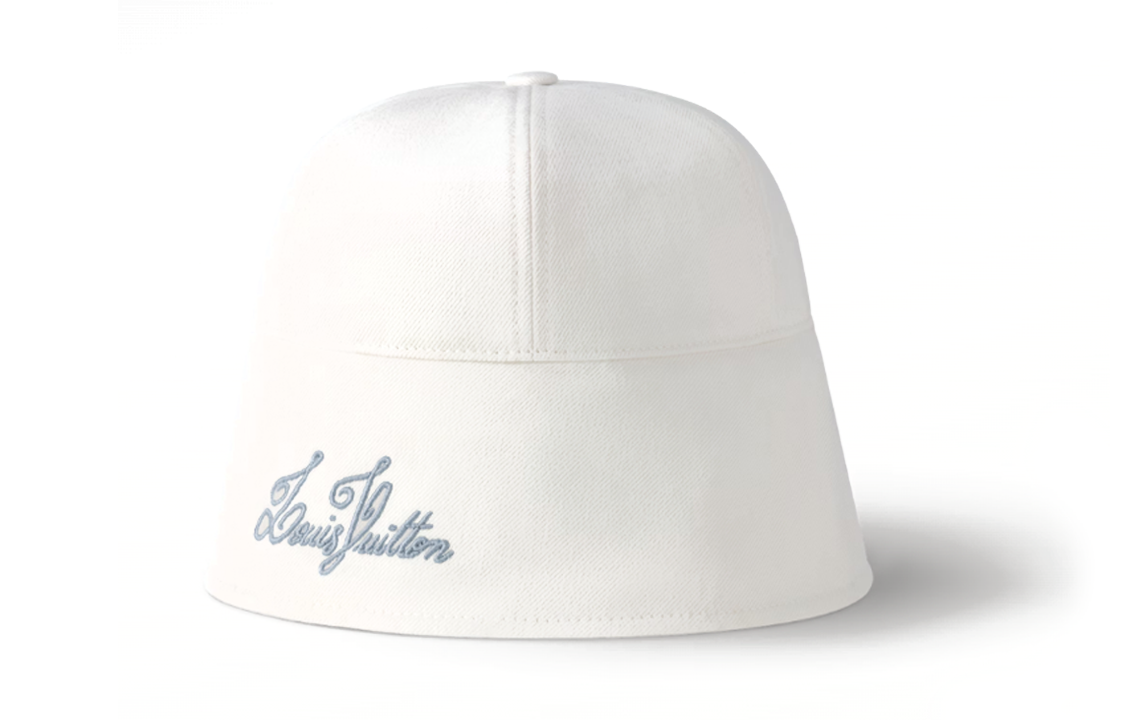 Lookbook Sombrero de Cubo Blanco Unisex de Algodón Bordado con Logo LOUIS VUITTON m7498m
