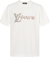 LOUIS VUITTON Logo Embroidered Crewneck T-Shirt White FW24 Tee 1AFR96 LOUIS VUITTON Logo Embroidered Crewneck T-Shirt White FW24 Tee 1AFR96
