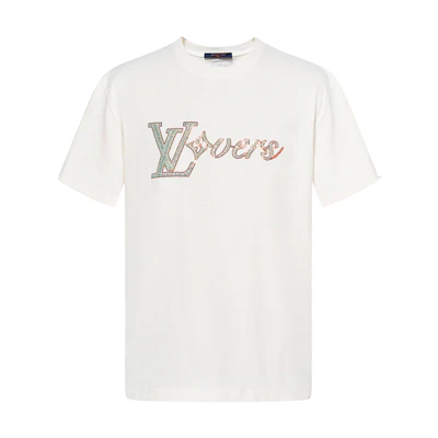 LOUIS VUITTON Logo Embroidered Crewneck T-Shirt White FW24 Tee 1AFR96