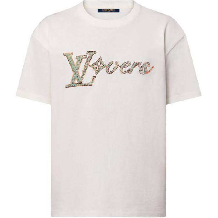 Order 路易威登 LOGO 刺繡 圓領T恤 白色 FW24 短袖 1AFR96