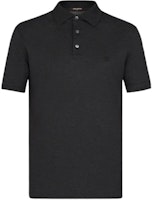 LOUIS VUITTON Logo Embroidered Straight-Cut Short Sleeve Polo Shirt Black Mens 1A31TT LOUIS VUITTON Logo Embroidered Straight-Cut Short Sleeve Polo Shirt Black Mens 1A31TT