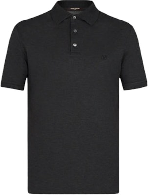 루이 비통 로고 자수 스트레이트 핏 반팔 폴로 셔츠 블랙 남성용 1A31TT Buy 루이 비통 로고 자수 스트레이트 핏 반팔 폴로 셔츠 블랙 남성용 1A31TT