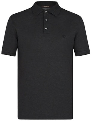 루이 비통 로고 자수 스트레이트 핏 반팔 폴로 셔츠 블랙 남성용 1A31TT Order 루이 비통 로고 자수 스트레이트 핏 반팔 폴로 셔츠 블랙 남성용 1A31TT