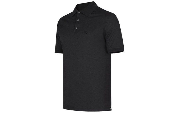 Shop 루이 비통 로고 자수 스트레이트 핏 반팔 폴로 셔츠 블랙 남성용 1A31TT